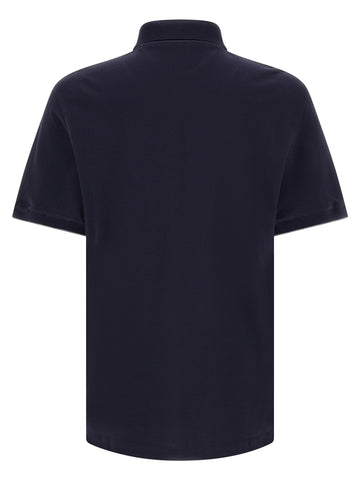 Blue Cotton Polo Shirt