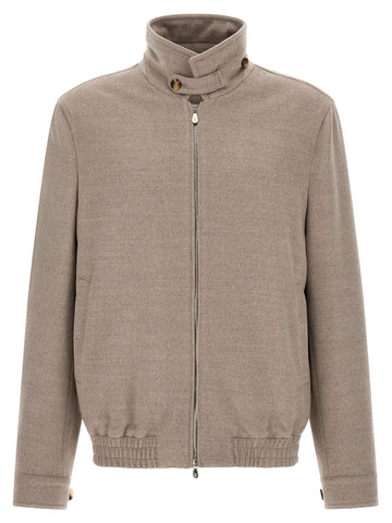 Beige Virgin Wool Bomber