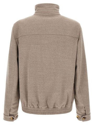 Beige Virgin Wool Bomber