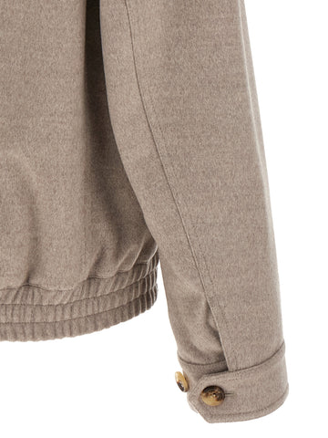 Beige Virgin Wool Bomber