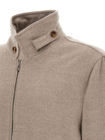 Beige Virgin Wool Bomber