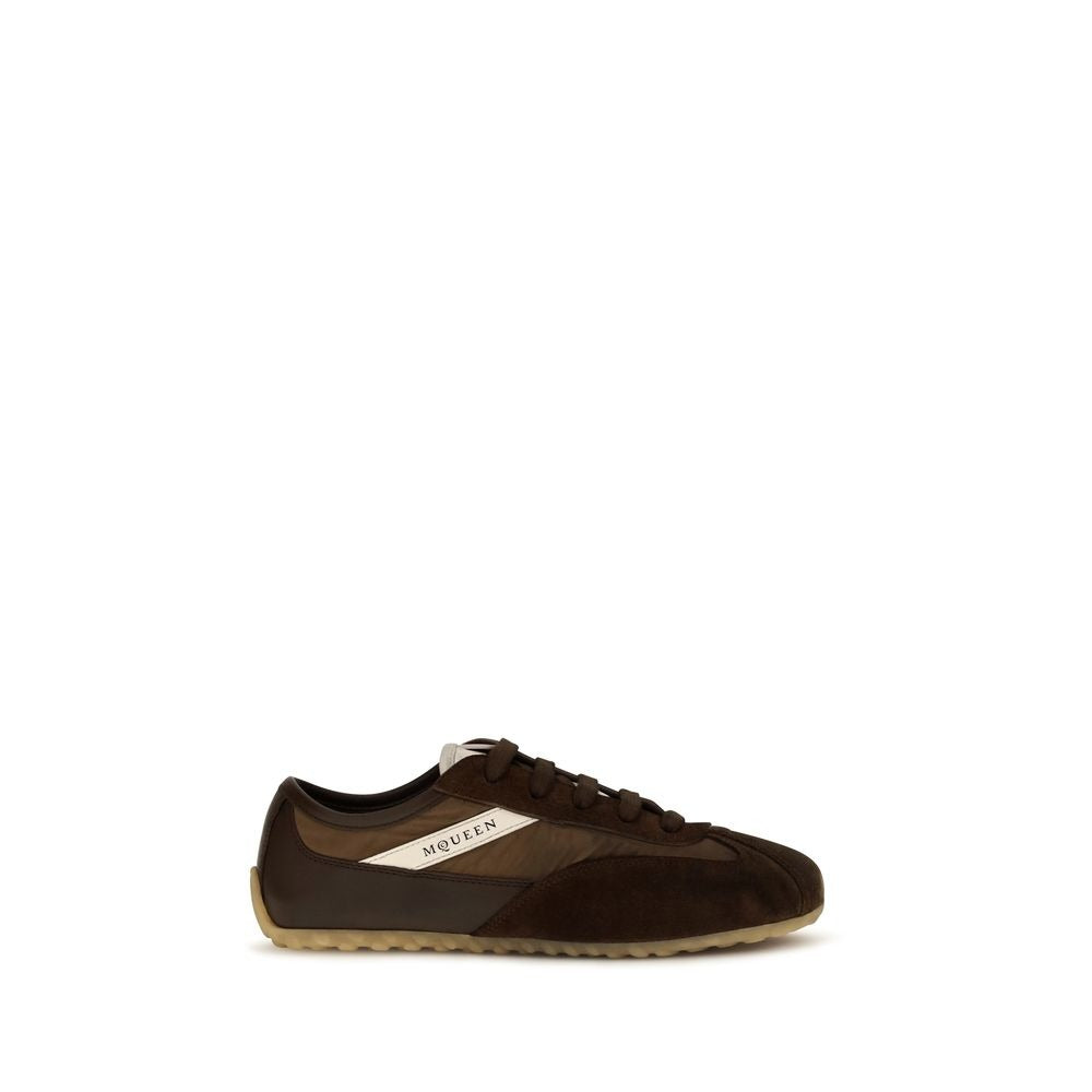 Brown Suede Leather Athletic Sneakers