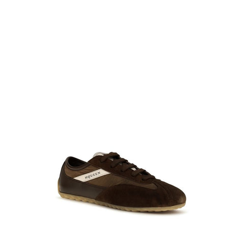 Brown Suede Leather Athletic Sneakers