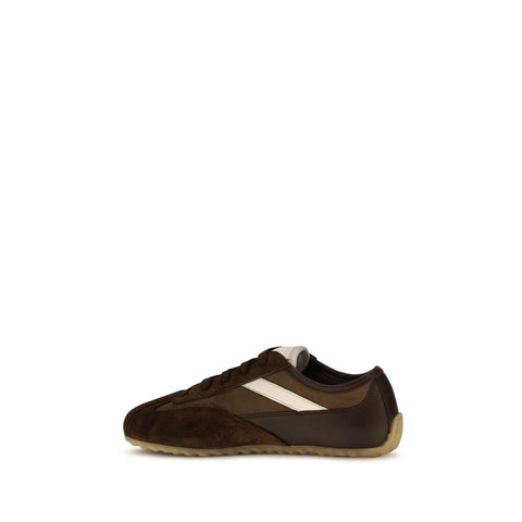 Brown Suede Leather Athletic Sneakers