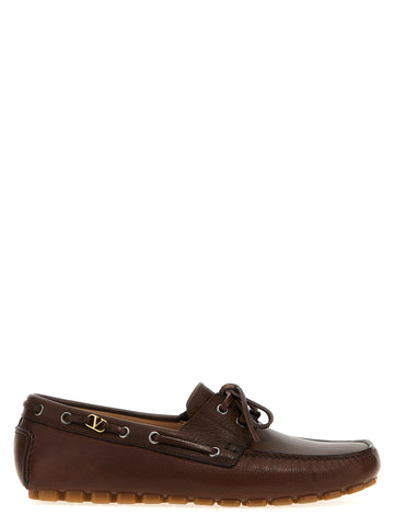 Brown Buffalo Leather Slip-On Loafers