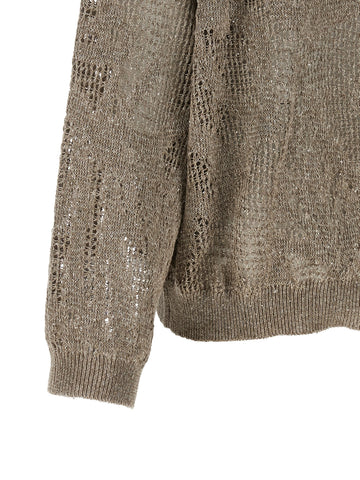 Brown Linen Cardigan