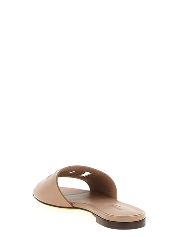Beige Calfskin Slides