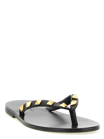 Black Calfskin Slides