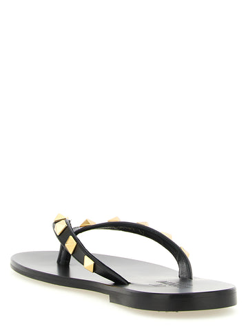 Black Calfskin Slides