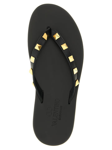 Black Calfskin Slides