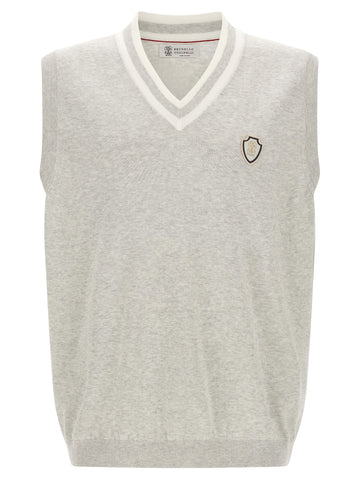 Gray Cotton Sleeveles Sweater