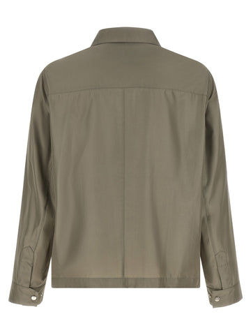 Bicolor Silk Full-Length Jacket
