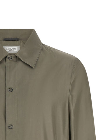 Bicolor Silk Full-Length Jacket