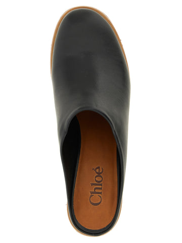 Black Calfskin Wedge Sandals
