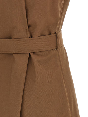 Brown Cotton Midi Dress