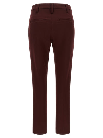 Bordeaux Cotton Casual Pants