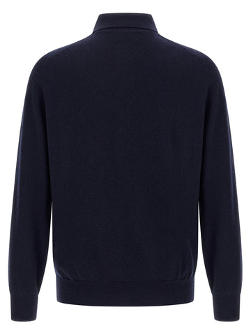 Blue Cashmere Polo Shirt