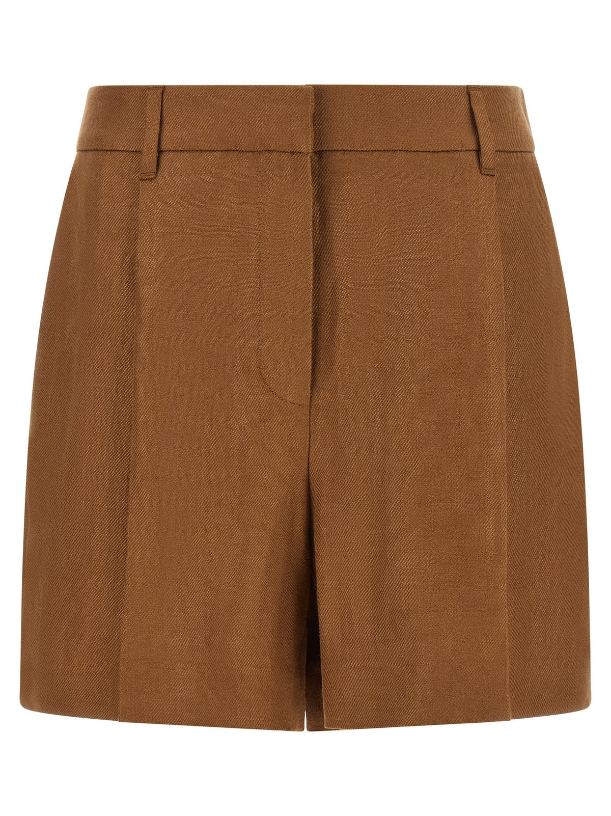 Brown Linen Bermuda Shorts