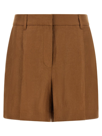 Brown Linen Bermuda Shorts