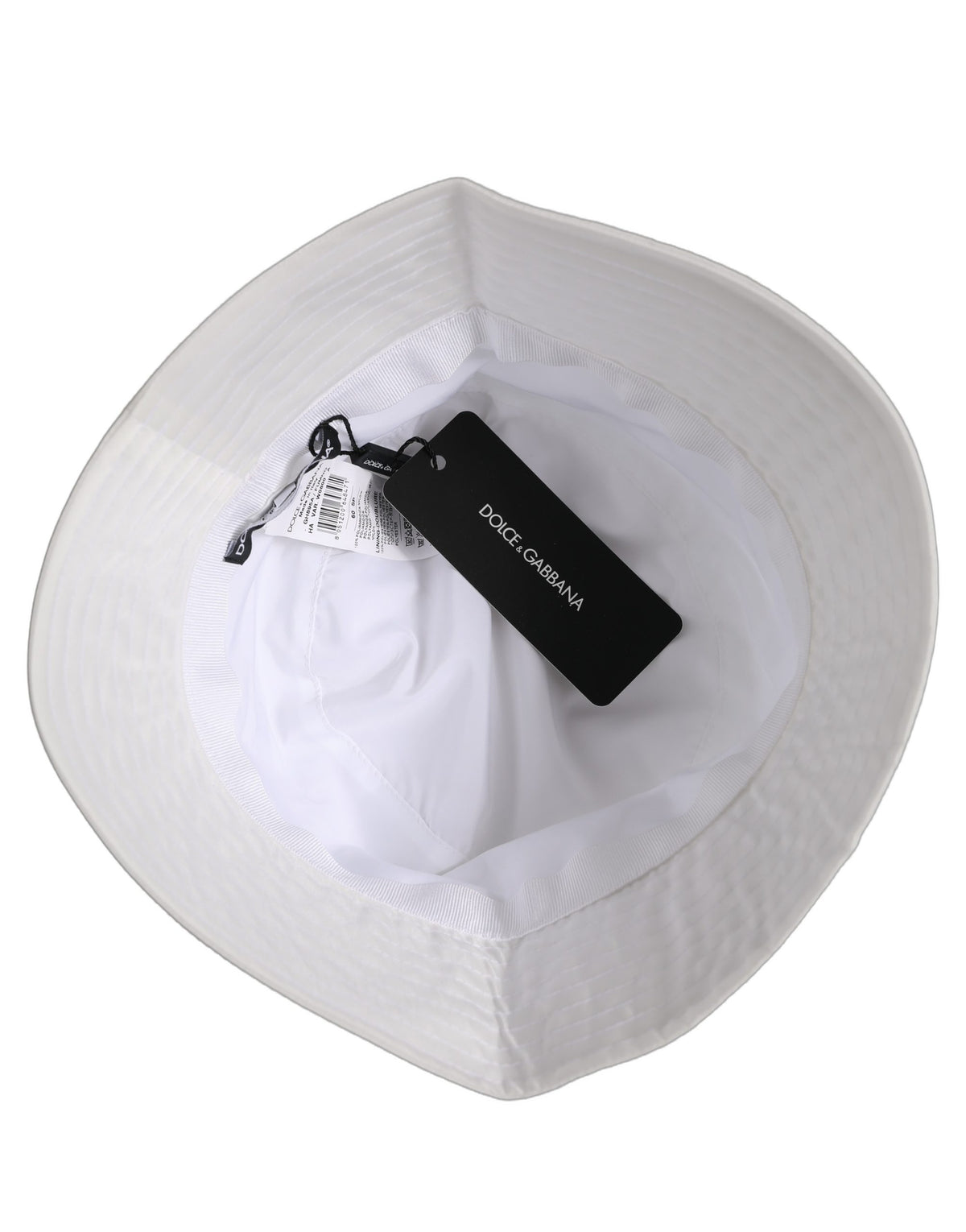 Men White Nylon Wide Brim Bucket Capello Hat