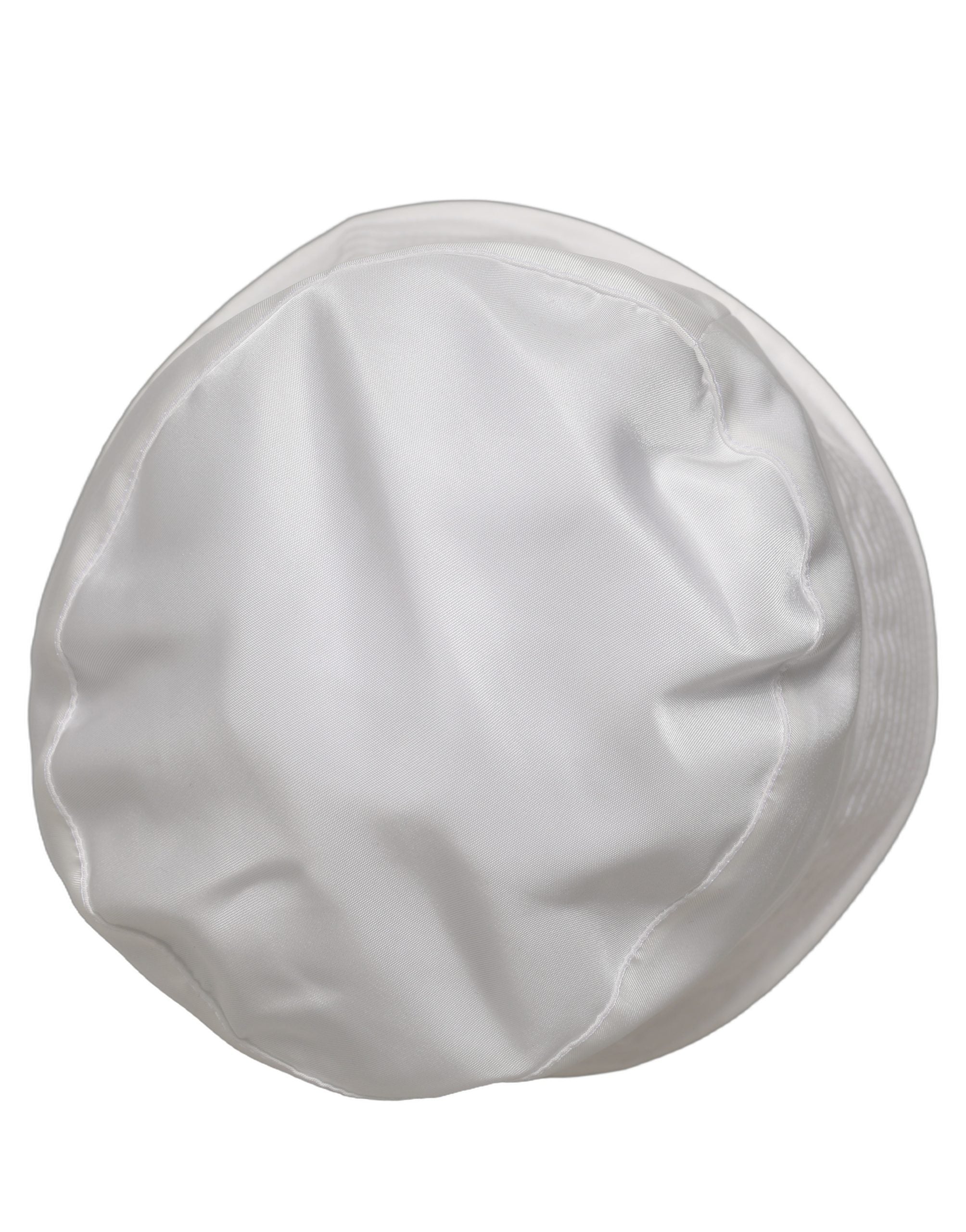 Men White Nylon Wide Brim Bucket Capello Hat