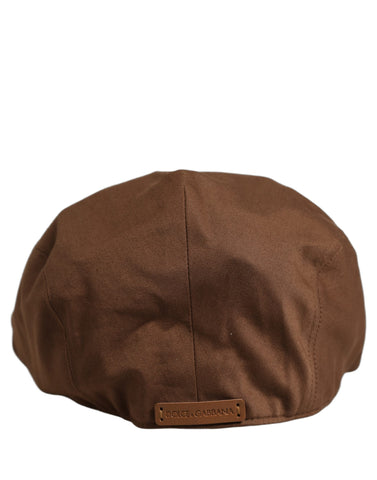 Men Brown Cotton Newsboy Capello Cabbie Hat