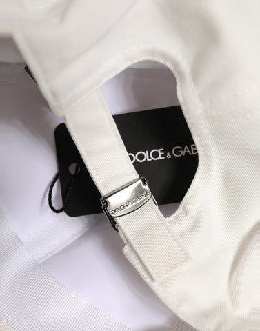 Men White Cotton Baseball Capello 6 Panels Hat