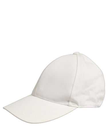 Men White Cotton Baseball Capello 6 Panels Hat