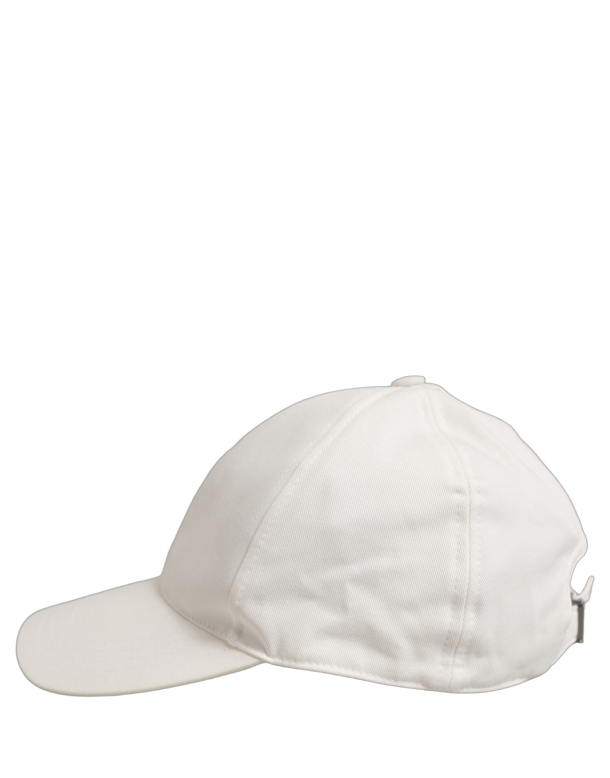 Men White Cotton Baseball Capello 6 Panels Hat
