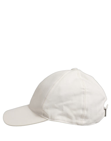 Men White Cotton Baseball Capello 6 Panels Hat