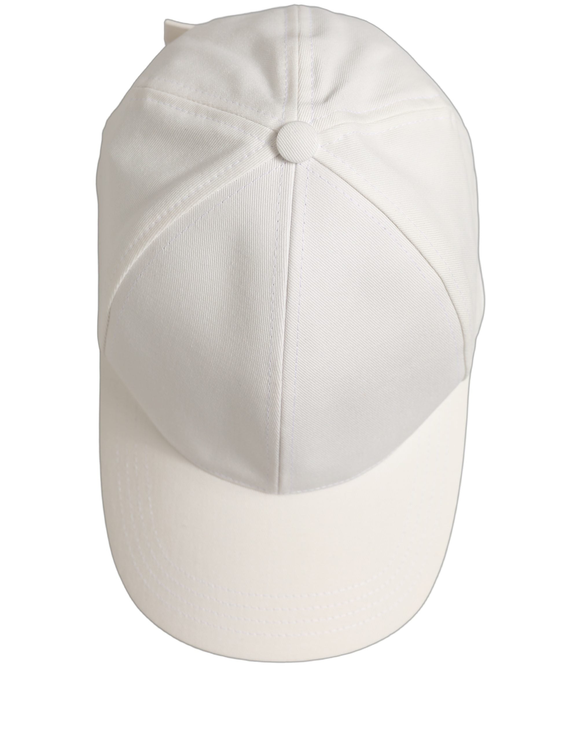 Men White Cotton Baseball Capello 6 Panels Hat