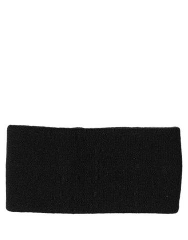 Men Black Cashmere Knitted Logo Head Band One Size