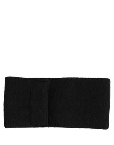 Men Black Cashmere Knitted Logo Head Band One Size