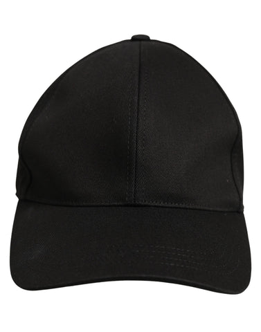 Men Black Cotton Baseball Capello 6 Panels Hat