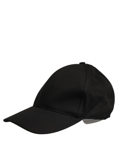 Men Black Cotton Baseball Capello 6 Panels Hat