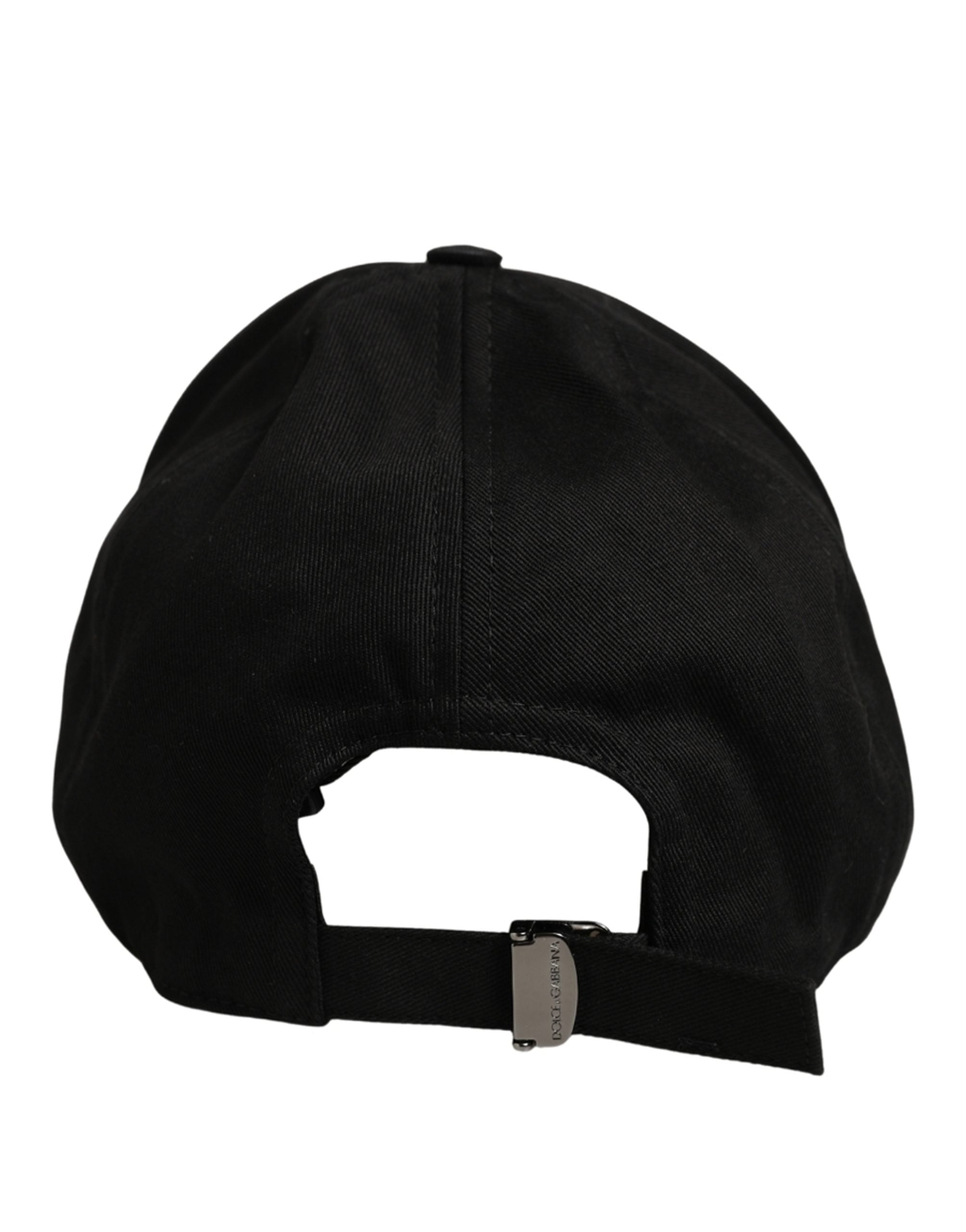 Men Black Cotton Baseball Capello 6 Panels Hat