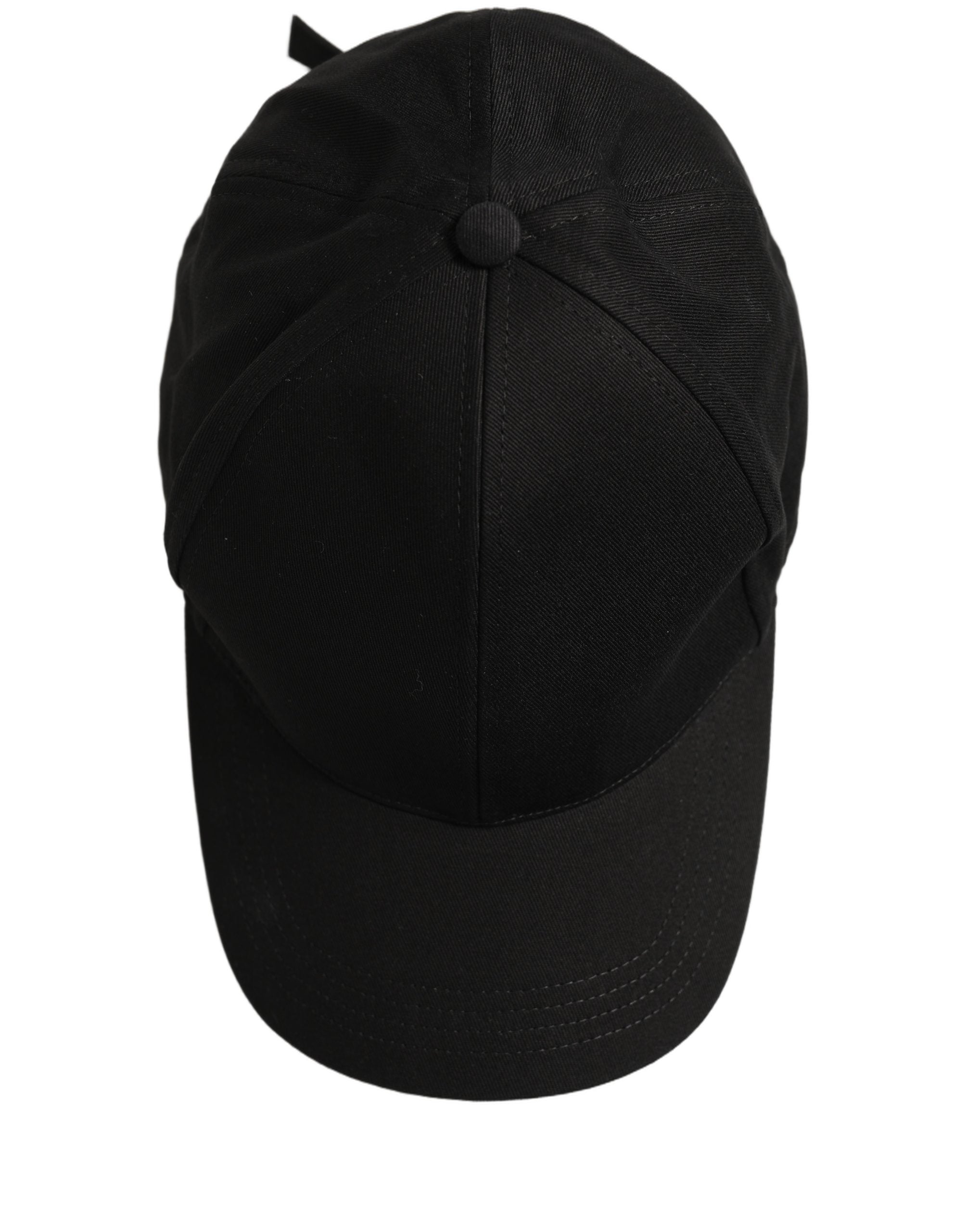 Men Black Cotton Baseball Capello 6 Panels Hat