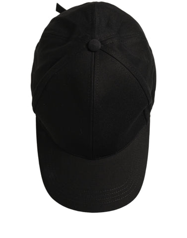 Men Black Cotton Baseball Capello 6 Panels Hat