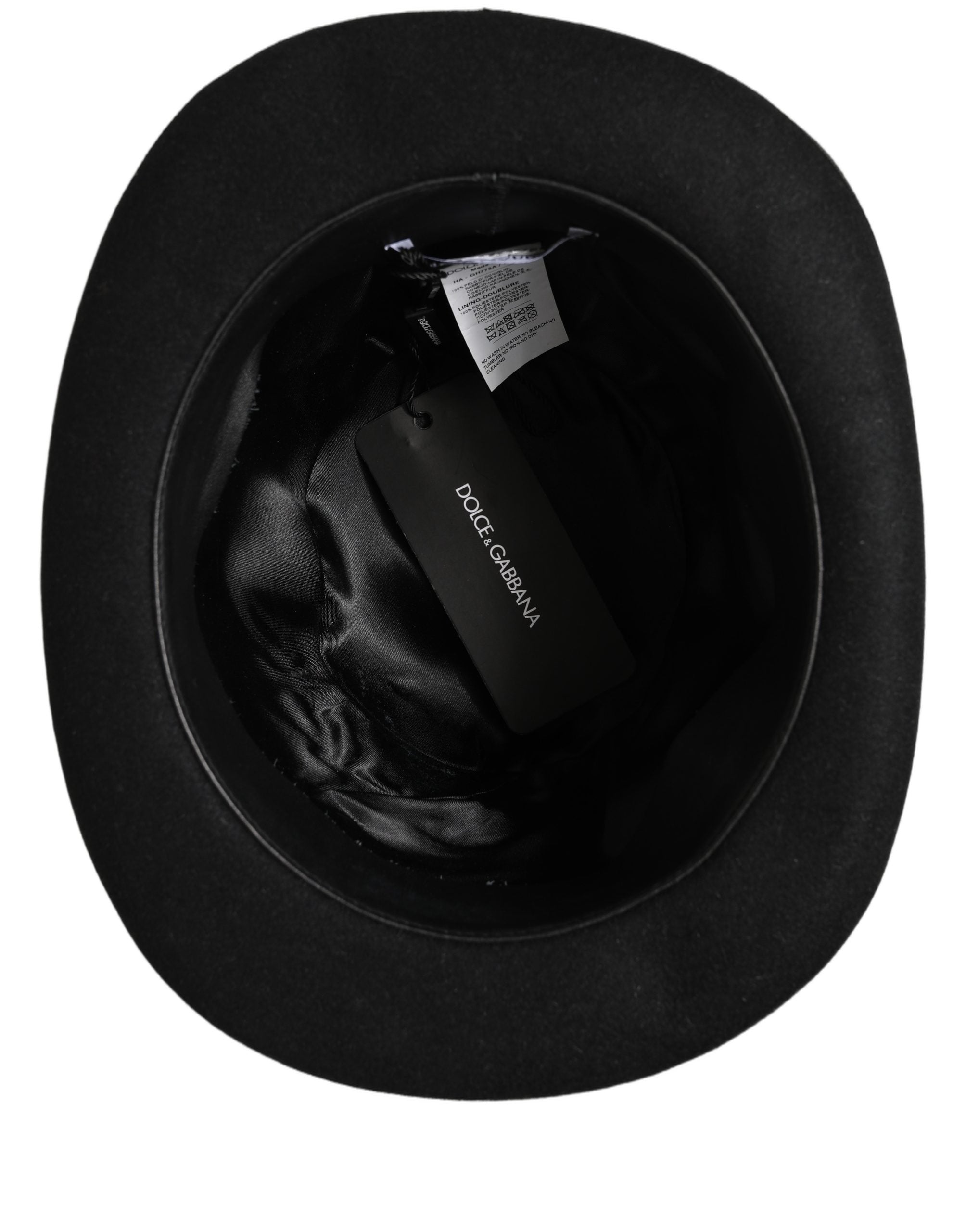 Men Black Rabbit Fur Felt Bowler Capello Hat