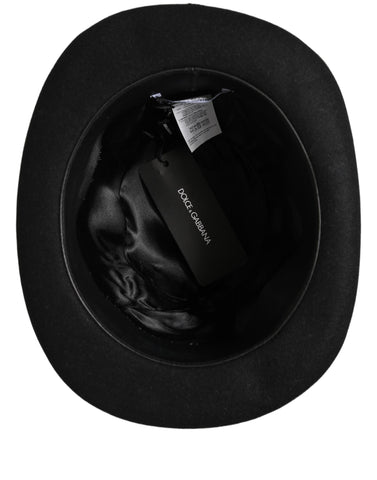 Men Black Rabbit Fur Felt Bowler Capello Hat