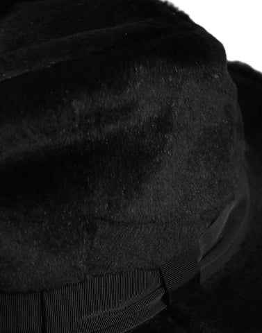 Men Black Classic Wide Brim Fedora Capello Hat