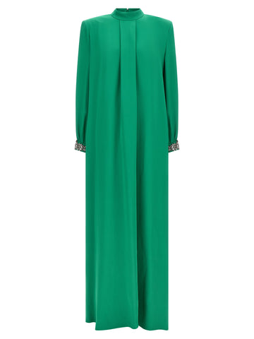 Bicolor Silk Long Dress