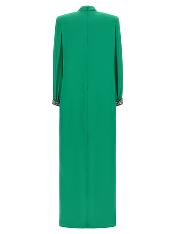 Bicolor Silk Long Dress