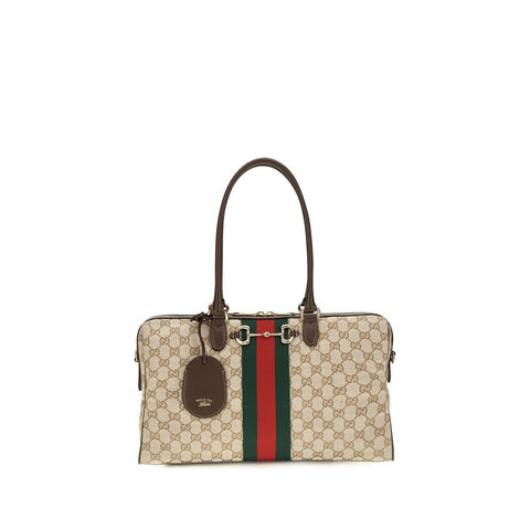 Beige Fabric Handbag