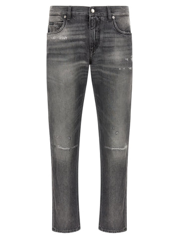 Gray Cotton Jeans Denim