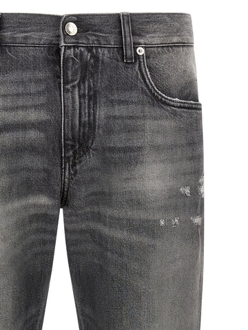 Gray Cotton Jeans Denim