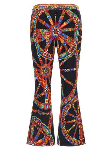 Multicolor Silk Flared Pants