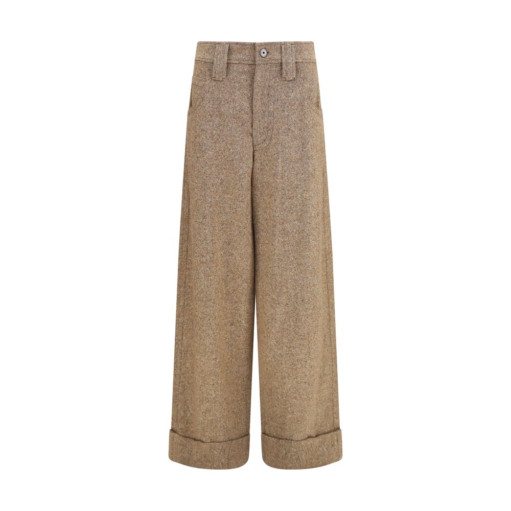 Beige Wool Oves Aries Casual Pants