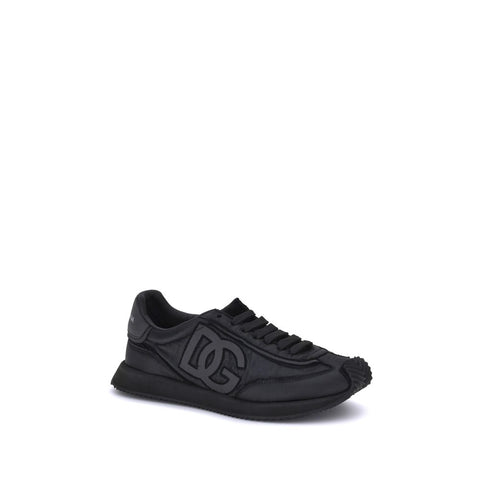 Black Fabric Athletic Sneakers