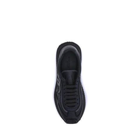 Black Fabric Athletic Sneakers